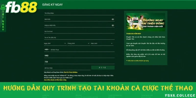 3 bước chi tiết để đăng ký tham gia nhà cái cá cược thể thao